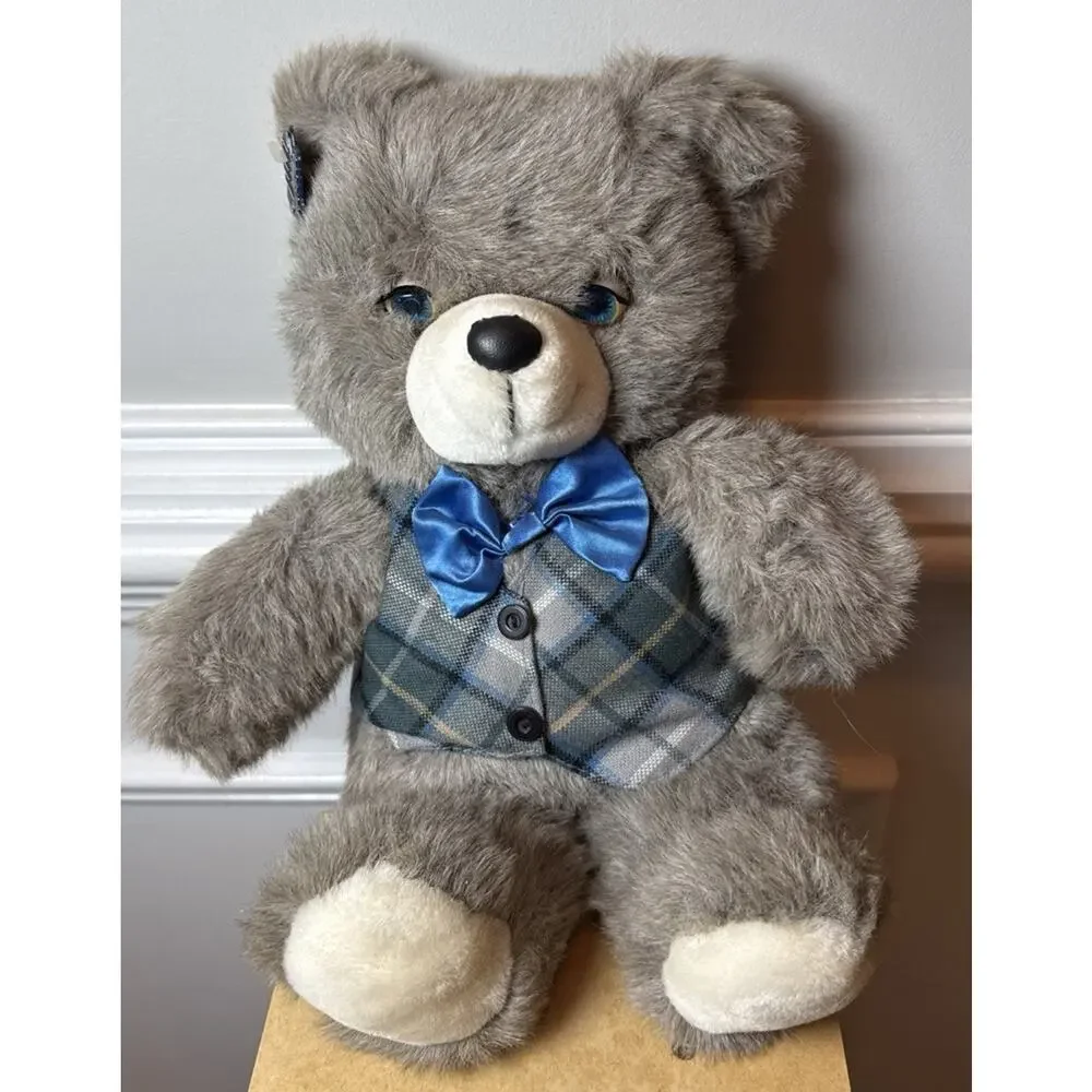 Vintage 1987 Applause Daddy Teddy Winks Bear 14” Plush Open Shut Eyes 12225